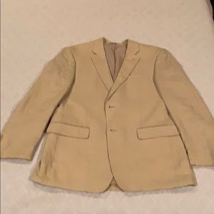Tan Linen 2 Piece Linen Suit Lined 42 R 36 W